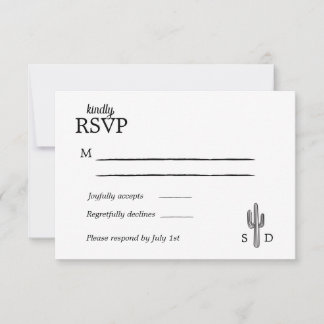  Westerne Wedding RSVP kaart
