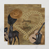 WESTERNE WEDINGINVITATIE KAART (Voorkant / Achterkant)