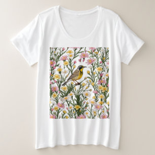 Westerne weide omgeven door bitterwortelbloem grote maat t-shirt