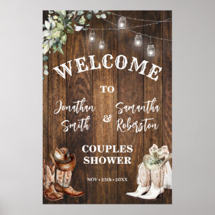 Westerne Welkomstlaarzen Pet Country Couples Douch Poster