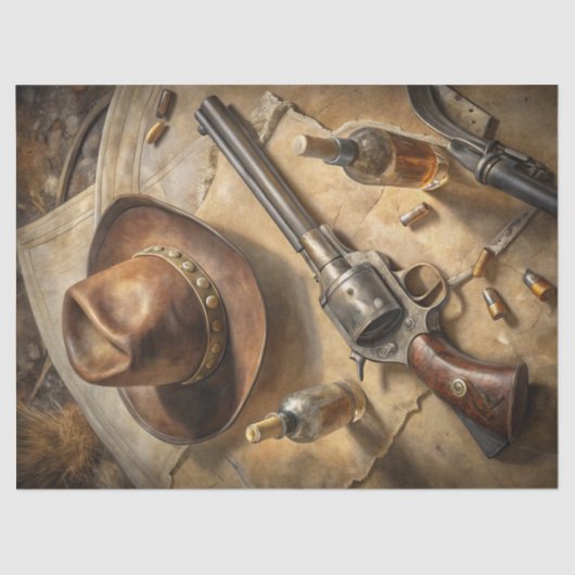 Westerne Wild West Cowboy pet sheriff benodigdhede Tissuepapier (Voorkant)