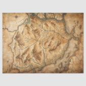 Westerne Wilde Westen Oude Schatkaart waterverf Tissuepapier (Voorkant)