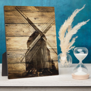 westerne windmolen van hout - bruiloft van Barn Fotoplaat