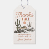 Westerne woestijn cowboy rodeo verjaardagscadeau L Cadeaulabel (Achterkant)