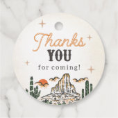 Westerne  woestijn eerste rodeo 1e verjaardag bedankjes labels (Achterkant)