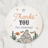 Westerne  woestijn eerste rodeo 1e verjaardag bedankjes labels (Voorkant)