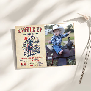 Westerne woestijn eerste rodeo 1e verjaardag kaart