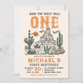 Westerne  woestijn eerste rodeo 1e verjaardag kaart (Voorkant)