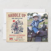 Westerne woestijn eerste rodeo 1e verjaardag kaart (Voorkant)