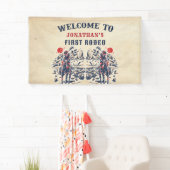 Westerne woestijn eerste rodeo 1e verjaardag spandoek (Insitu)