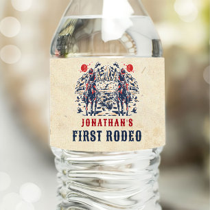 Westerne woestijn eerste rodeo 1e verjaardag waterfles etiket