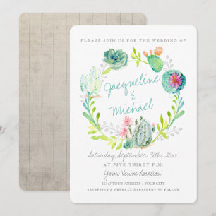 Westerne woestijncactus BloedhoutWaterverf Kunst Kaart