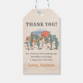 Westerne woestijnrodeo 1e verjaardag cadeaulabel (Voorkant)