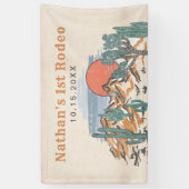 Westerne  woestijnrodeo 1e verjaardag spandoek (Verticaal)