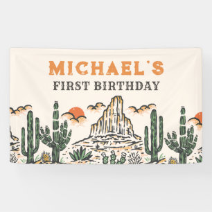 Westerne woestijnrodeo 1e verjaardag spandoek