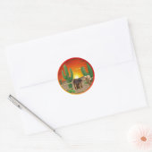 Westerne zon ronde sticker (Envelop)