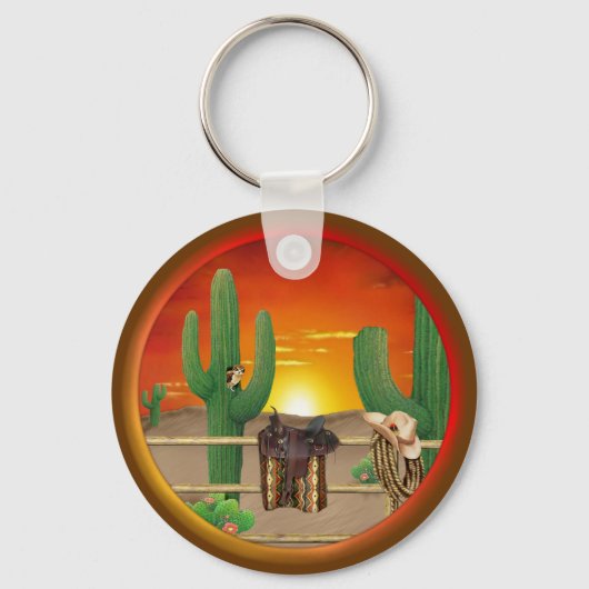 Westerne zon sleutelhanger (Voorkant)