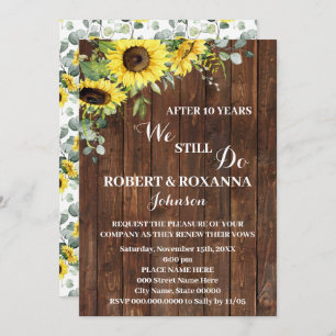 Westerne Zonnebloem Jubileum Renewal Vows Kaart