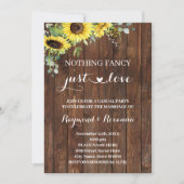 Westerne zonnebloem Niets Fancy gewoon Love Weddin Kaart (Voorkant)