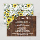 Westerne zonnebloemen — Greenery Shower Wedding De Informatiekaartje (Voorkant / Achterkant)