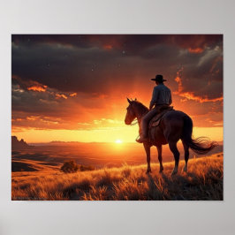 Westerne zonsondergang (11 x 14) poster