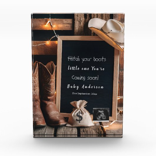 Westerne zwangerschapsaankondiging in landelijke s fotoblokken (Voorkant)