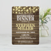 Westers hout en lichten pensioen diner kaart (Staand voorkant)