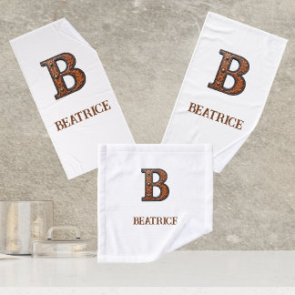 Westers Leren Initiaal Monogram B Bad Handdoek