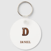 Westers Leren Initiaal Monogram D Sleutelhanger (Achterkant)