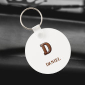 Westers Leren Initiaal Monogram D Sleutelhanger
