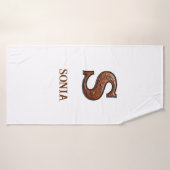 Westers Leren Initiaal Monogram S Badhanddoek (Badhanddoek)