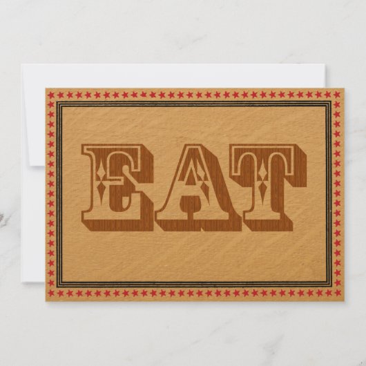 Westers ontvangstfeest diner menu kaart (Achterkant)