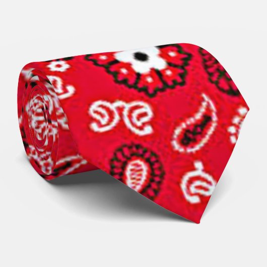 Westers rood paisleypatroon stropdas (Opgerold)