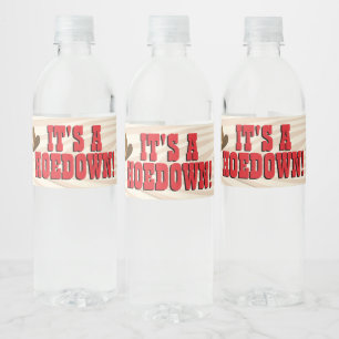 Westers thema Eten en Drinken Label Set Waterfles Etiket