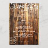 Westers touw wagenwiel Metselaarsglas snoerlampjes Menu (Voorkant)