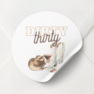 Westers Wit Vies Dertig 30ste Verjaardagsfeestje Ronde Sticker