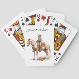 Westerse Aquarel Blonde Cowgirl, op maat Pokerkaarten