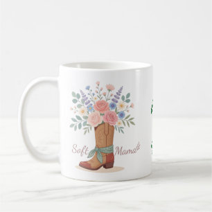 Westerse bloemencowgirl laars Gepersonaliseerde Mo Koffiemok