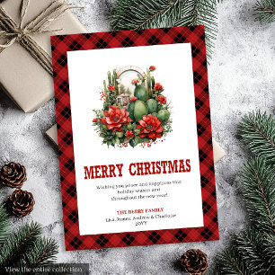 Westerse boerderij buffel kerstgroet feestdagenkaart