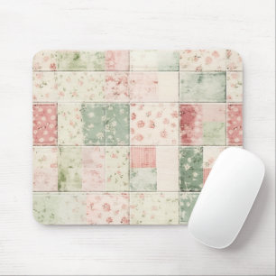 Westerse boerderij mint roze bloem quilt patronen muismat