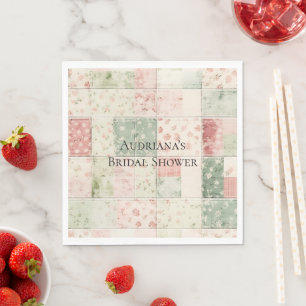 Westerse boerderij mint roze bloem quilt patronen servet