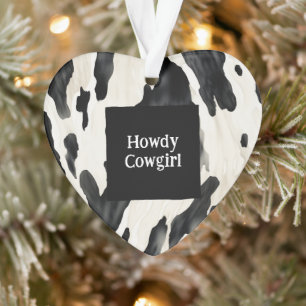 Westerse boerderijdier koe landelijke kerst ornament