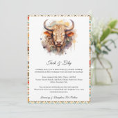 Westerse Boho Bruiloft Kaart (Staand voorkant)
