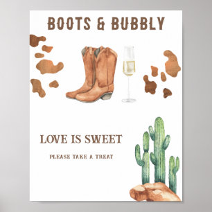 Westerse bruidsshowers Love is zoet, neem een trak Poster