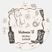 Westerse Bruiloft Brunch Bedankjes Ronde Sticker (Voorkant)