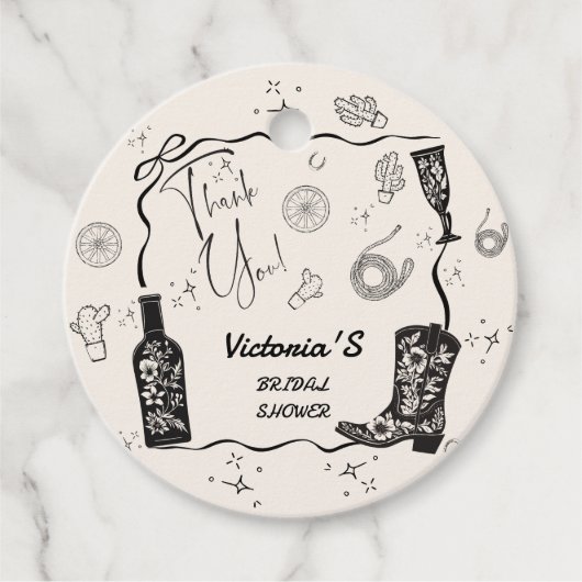 Westerse Bruiloftsfeest Dank Je Bedankjes Labels (Voorkant)