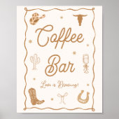 Westerse Bruiloftsontbijt Coffee Bar Poster (Voorkant)