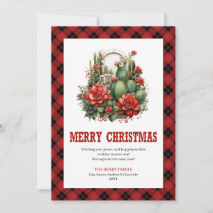 Westerse Buffalo Kerstkaart met Plaid motief