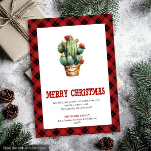Westerse Buffalo Plaid Kerstkaart