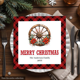 Westerse buffelruit servetten feestelijke kerstset